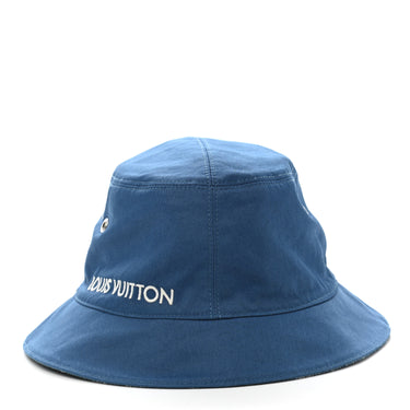 LV Monogram Denim Transformable Bob Bucket Hat 58 Blue